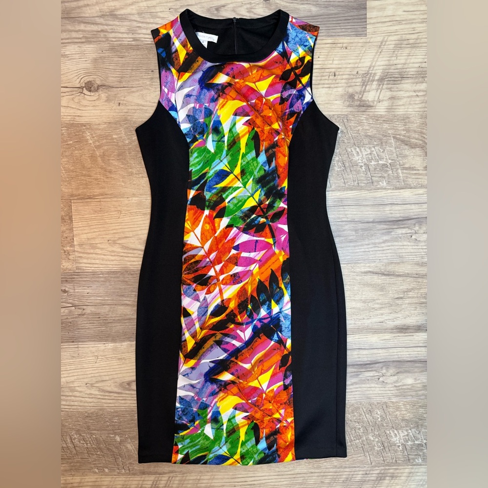 Colorful Leaf Print Women's Dress